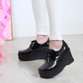 [GIRLS GOOB] Women's Comfortable Wedge Sandal Platform Fashion Shoes, Synthetic Leather + Enamel - Made in KOREA
